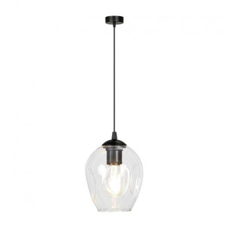 IRIS 1P E27, lampa wisząca, max. 60W, czarny-transparent
