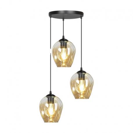 IRIS 3P E27, lampa wisząca, max. 3x60W, czarno-złota