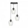 IRIS 3P E27, lampa wisząca, max. 3x60W, czarny-transparent