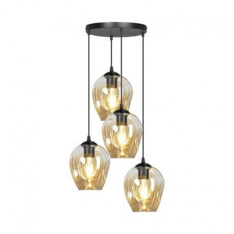 IRIS 4P E27, lampa wisząca, max.4x60W, czarno-złota