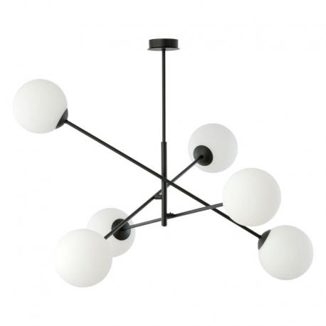 LAINA 6P E14, lampa wisząca, max. 6x40W, czarno-biała
