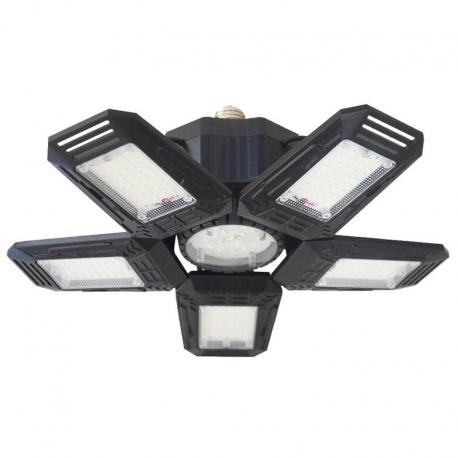 RIGEL LED, lampa warsztatowa składana 5-skrzydłowa, E27, 55W, 6500K, 4950lm