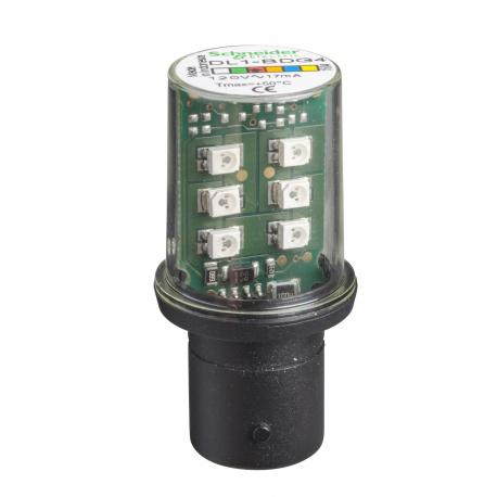 DIODA LED Z TRZONKIEM BA 15D 120V CZER.