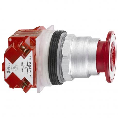 PRZYCISK GRZYB.PL.41 N/C PUSH PULL CZERW