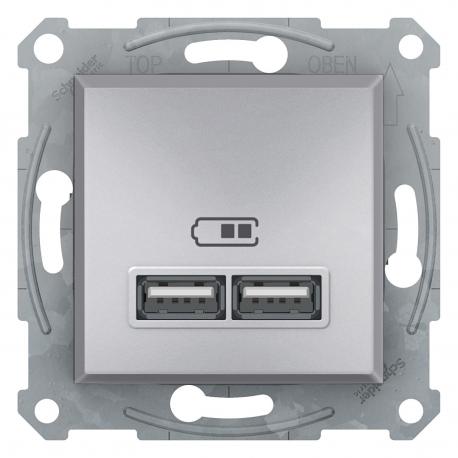Gn.ładowarki USB 2.1A bez ramki, alumini