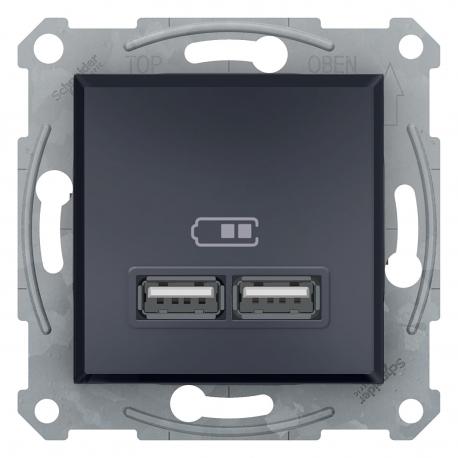 Gn.ładowarki USB 2.1A bez ramki, antracy