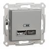 Asfora, gn.ład.USB A+C 2,4A, bez r., alu