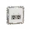 Gniazdo komp. 2xRJ45 kat.6 STP, białe