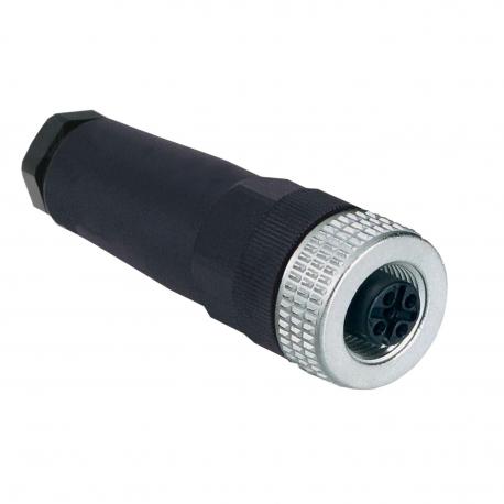 ZŁĄCZE M12 ŻEŃSKIE PROSTE 5PIN METAL