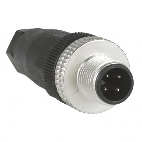 ZŁĄCZE M12 MĘSKIE PROSTE 4PIN METAL
