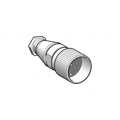 ZŁĄCZE M23 ŻEŃSKIE PROSTE 19 PIN METAL