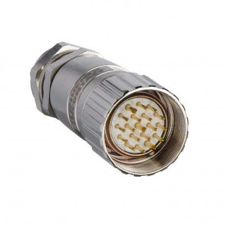 ZŁĄCZE M23 MĘSKIE PROSTE 19 PIN METAL