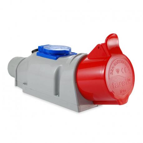 Zestaw stacjonarny z gniazdami 32A 400V 3P+N+Z, 10A 230V 2P+Z