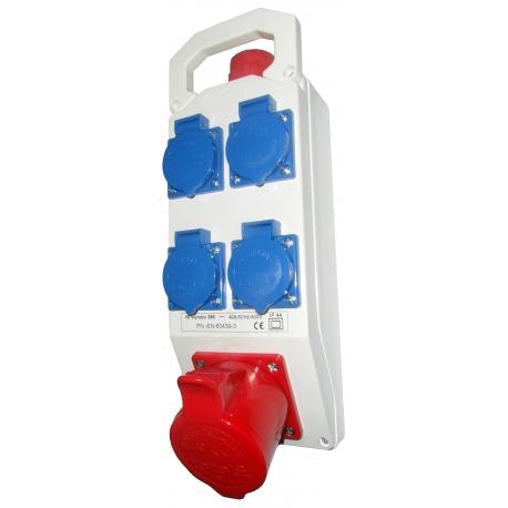 Rozdzielnica mała gniazda 32A 400V 5P, 4x16A 250V 3P