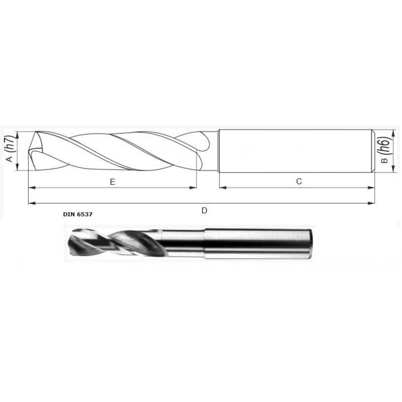 Wiertło DIN 6537-AK 20x55 z2 TiAlN