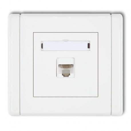 Karlik FLEXI Gniazdo komputerowe pojedyncze 1xRJ45, kat. 6, 8-stykowe biały FGK-3