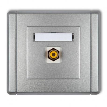 Karlik FLEXI Gniazdo pojedyncze RCA (typu cinch - żółty, pozłacane) srebrny metalik 7FGRCA-1