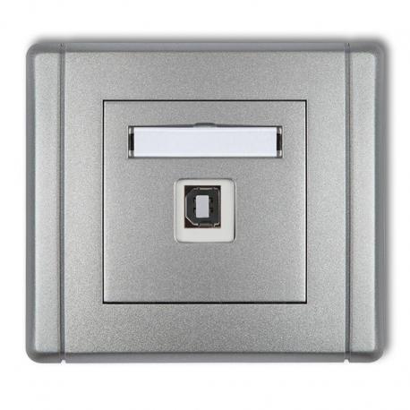 Karlik FLEXI Gniazdo pojedyncze USB-AB 2.0 srebrny metalik 7FGUSB-3