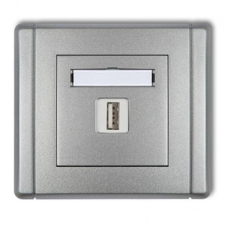 Karlik FLEXI Gniazdo pojedyncze USB-AA 3.0 srebrny metalik 7FGUSB-5