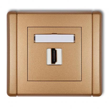 Karlik FLEXI Gniazdo pojedyncze HDMI złoty metalik 8FHDMI-1
