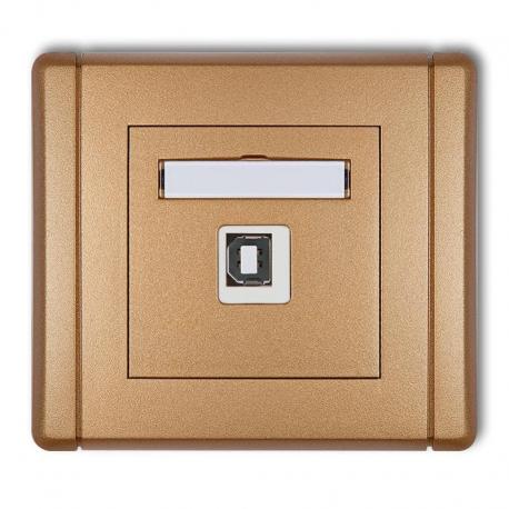 Karlik FLEXI Gniazdo pojedyncze USB-AB 2.0 złoty metalik 8FGUSB-3
