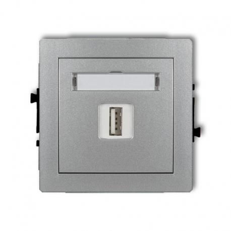 Karlik DECO Mechanizm gniazda pojedynczego USB-AA 2.0 srebrny metalik 7DGUSB-1