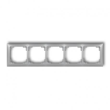 Karlik DECO Ramka uniwersalna pięciokrotna z tworzywa DECO Soft srebrny metalik 7DRSO-5