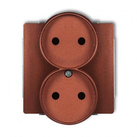 Karlik Mechanizm gniazda podwojnego do ramki DECO Soft, bez uziemienia 2x2P (przesłony torów prądowych) DECO brązowy metalik
