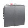 Altira - podwójny łącznik schodowy - 16 A - aluminium
