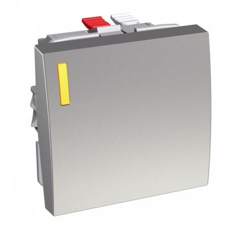Altira - łącznik schodowy - 16 A - aluminium - lampka podświetl.