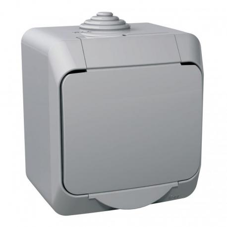Cedar Plus - Łącznik 1-biegunowy IP44 szary