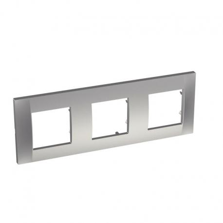 Altira - ramka ozdobna - dla 3 mechanizmów pozioma - aluminium - 71 mm