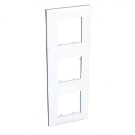 Altira - ramka ozdobna - dla 3 mechanizmów pionowa - biel polarna - 71 mm