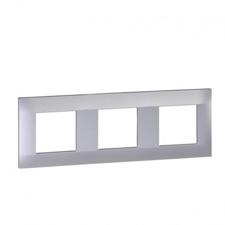 Altira - ramka ozdobna - dla 3 mechanizmów pionowa - aluminium - 71 mm
