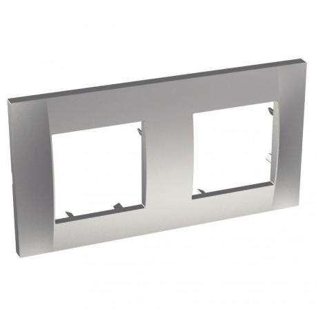 Altira - ramka ozdobna - dla 2 mechanizmów pozioma - aluminium - 71 mm