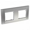 Altira - ramka ozdobna - dla 2 mechanizmów pozioma - aluminium - 71 mm