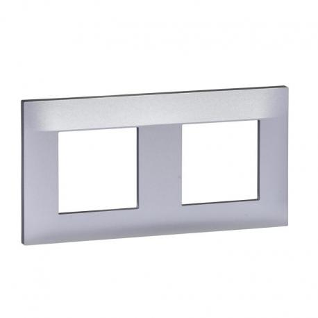 Altira - ramka ozdobna - dla 2 mechanizmów pionowa - aluminium - 71 mm
