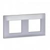 Altira - ramka ozdobna - dla 2 mechanizmów pionowa - aluminium - 71 mm