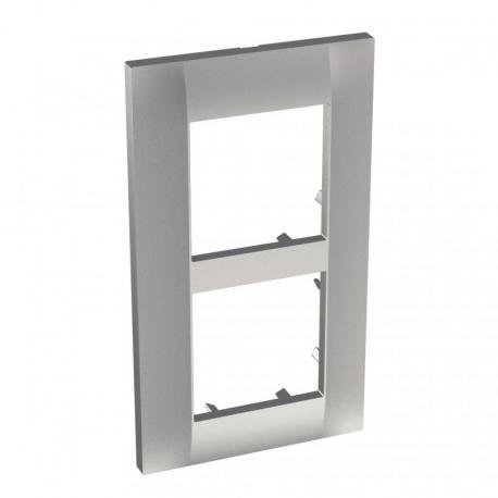Altira - ramka ozdobna - dla 2 mechanizmów pionowa - aluminium - 57 mm