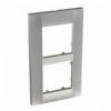Altira - ramka ozdobna - dla 2 mechanizmów pionowa - aluminium - 57 mm
