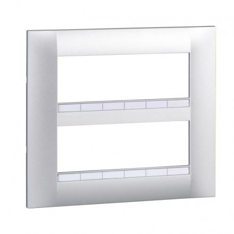 Altira - ramka ozdobna - 2x3 mechanizmów dwukrotna pozioma - aluminium