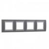 Unica Plus - Ramka 4-krotna pozioma szary alabaster