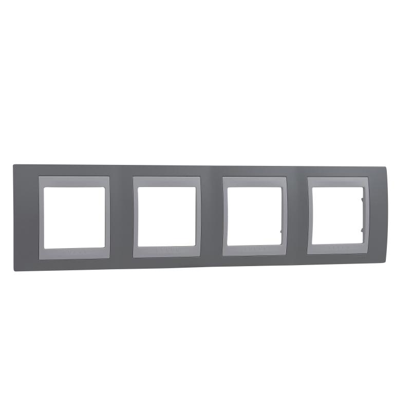Unica Plus - Ramka 4-krotna pozioma szary alabaster