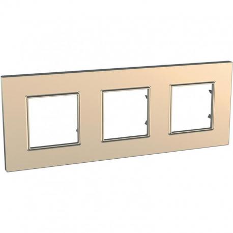 Unica Quadro - Ramka 3-krotna copper