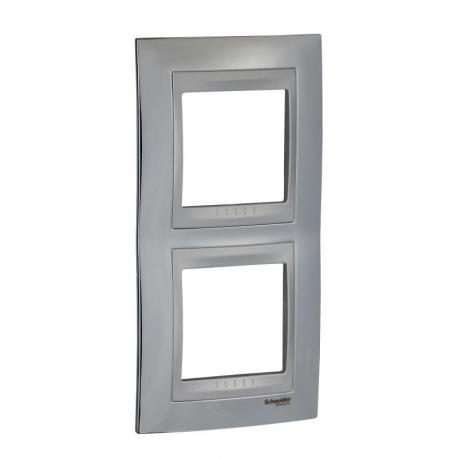 Unica Top - Ramka 2-krotna pionowa chrom