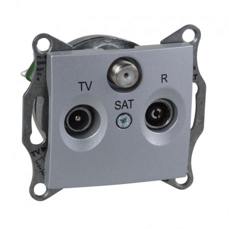 Sedna - Gniazdo R/TV/SAT przelotowe (4dB) aluminium