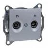Sedna - Gniazdo R/TV przelotowe (4dB) aluminium