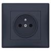 Sedna - Gniazdo pojedyncze 2P+PE (DIY) z przesłonami grafit