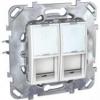 Unica - Gniazdo komputerowe 2x RJ45 kat.5 UTP biel polarna