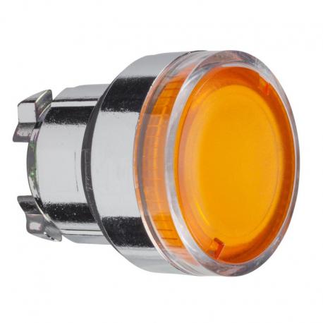 Przycisk płaski pomarańczowy samopowrotny żarówka BA 9s metalowy typowa